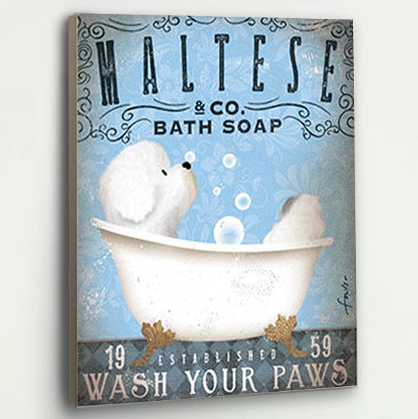 Maltese Dog Canvas Prints Matte Canvas - Home Room Wall Decor Matte Canvas - Mostsuit