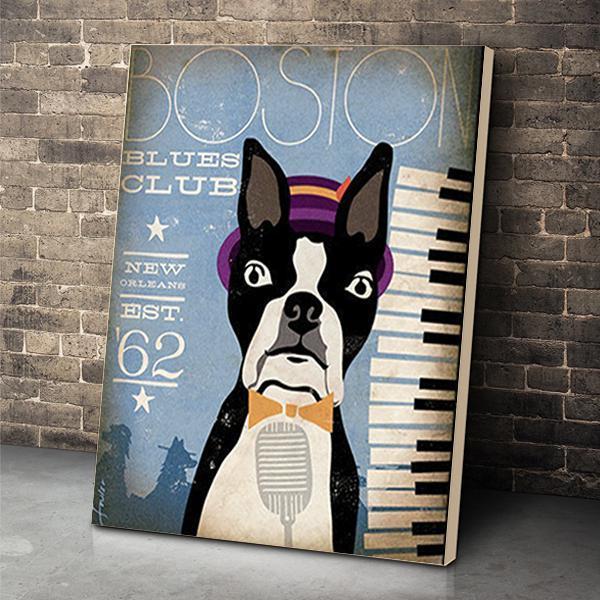 Boston Dog Canvas Prints Matte Canvas - Home Room Wall Decor Matte Canvas - Mostsuit