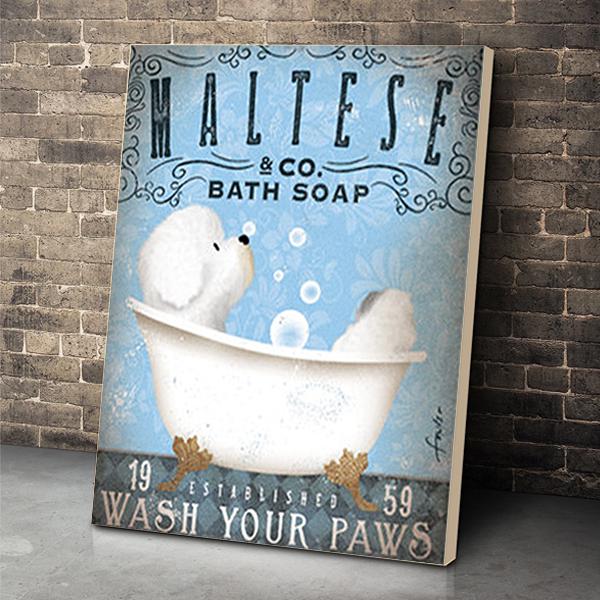 Maltese Dog Canvas Prints Matte Canvas - Home Room Wall Decor Matte Canvas - Mostsuit