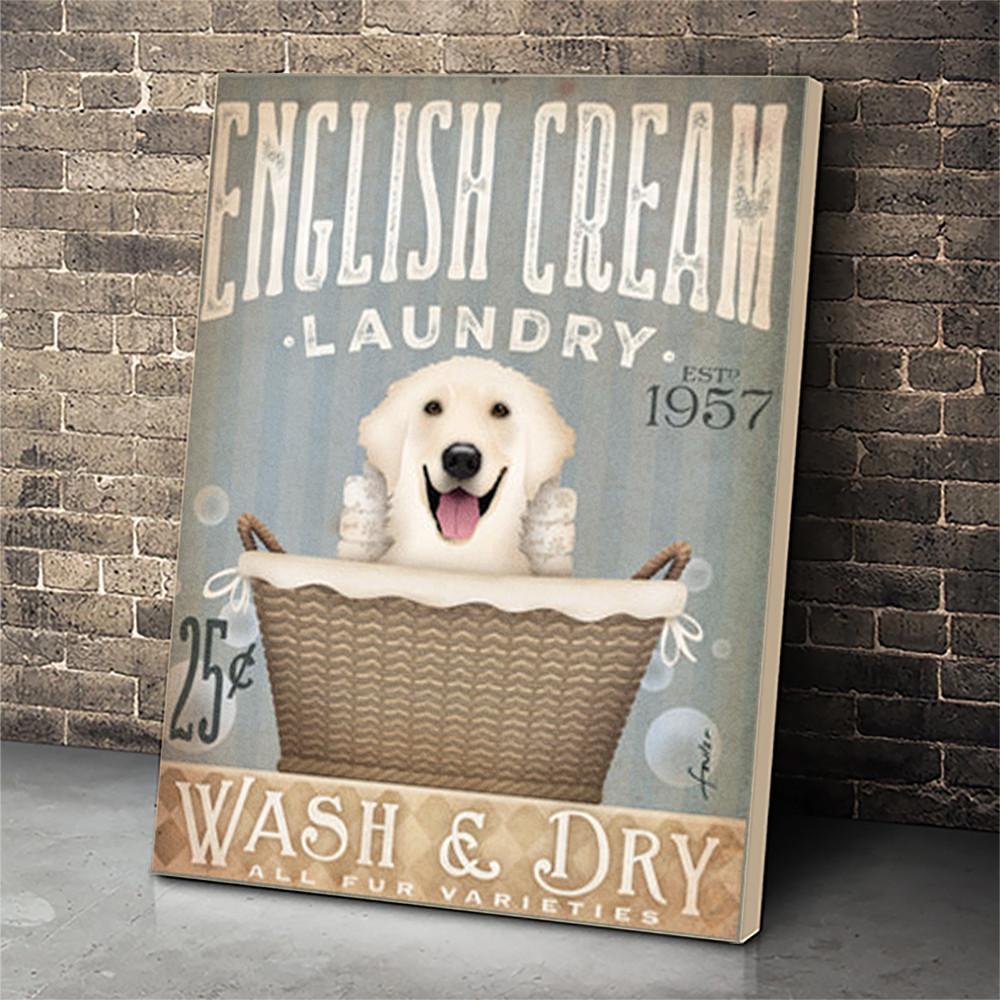 English Cream Dog Canvas Prints Matte Canvas - Home Room Wall Decor Matte Canvas - Mostsuit