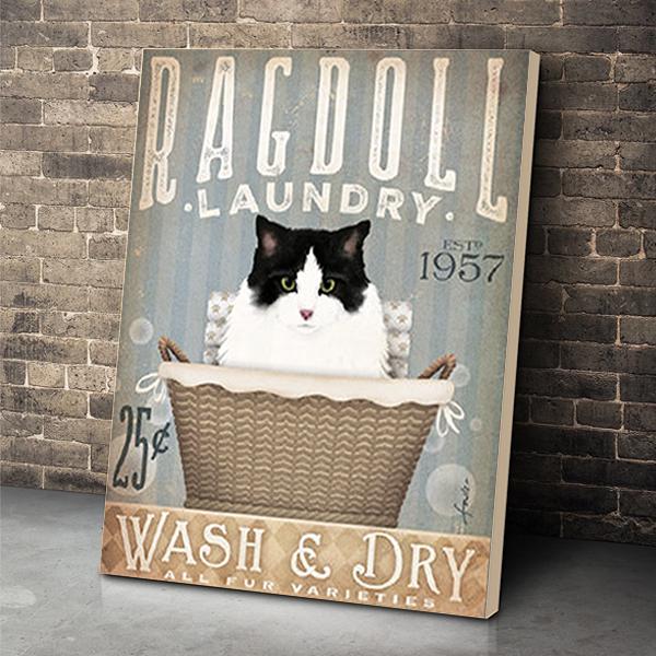 Ragdoll Cat Laundry Canvas Prints Matte Canvas - Home Room Wall Decor Matte Canvas - Mostsuit
