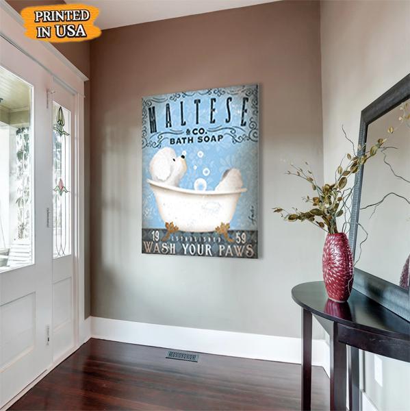 Maltese Dog Canvas Prints Matte Canvas - Home Room Wall Decor Matte Canvas - Mostsuit