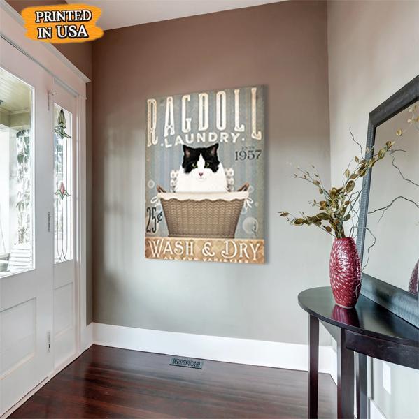 Ragdoll Cat Laundry Canvas Prints Matte Canvas - Home Room Wall Decor Matte Canvas - Mostsuit