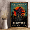 Canvas Gift for Loves Cat Prints Halloween Is Better With A Cat Gifts Vintage Home Wall Decor Canvas - Mostsuit