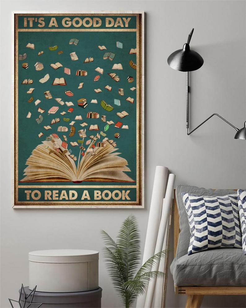 Canvas Prints It's a Good Day to Read a Book Gifts Vintage Home Wall Decor Canvas - Mostsuit