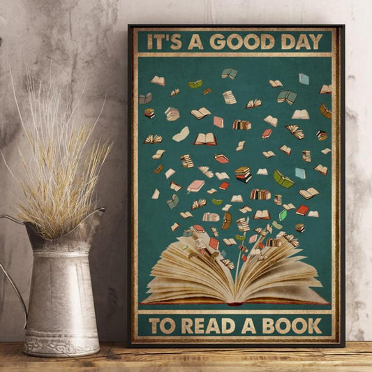 Canvas Prints It's a Good Day to Read a Book Gifts Vintage Home Wall Decor Canvas - Mostsuit