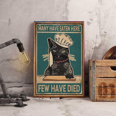 Prints Canvas Gift for Loves Cat Many Have Eaten Here Few Have Gifts Vintage Home Wall Decor Canvas - Mostsuit