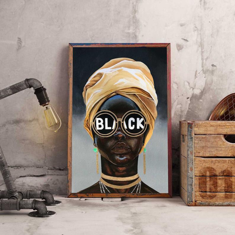 Prints Canvas Black Girl Birthday Gifts Vintage Home Wall Decor Canvas - Mostsuit
