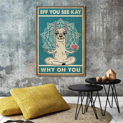 Canvas Prints Llama Eff You See Kay Why Oh You Gift Vintage Home Wall Decor Canvas - Mostsuit