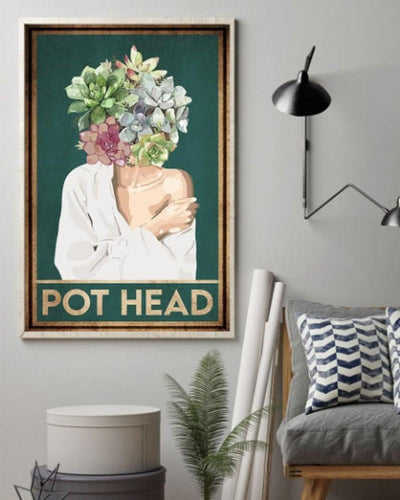Canvas Prints Garden Head Girl Pot Head Birthday Gifts Vintage Home Wall Decor Canvas - Mostsuit