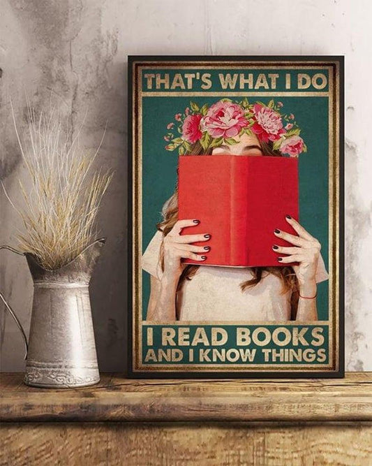 Canvas Prints Gift for Book Lover I Read Books Birthday Gifts Vintage Home Wall Decor Canvas - Mostsuit
