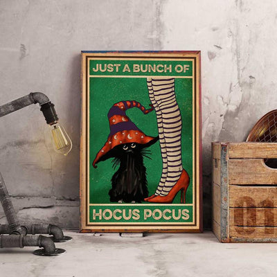 Matte Canvas Gift for Cat Lover It's Just A Bunch Of Hocus Pocus Halloween Birthday Gifts Vintage Home Wall Decor Canvas - Mostsuit
