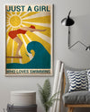 Prints Canvas Just A Girl Who Loves Swimming Birthday Gifts Vintage Home Wall Decor Canvas - Mostsuit