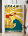 Prints Canvas Just A Girl Who Loves Swimming Birthday Gifts Vintage Home Wall Decor Canvas - Mostsuit