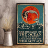 Mermaid Canvas Prints She Dreams of The Ocean Wall Art Gifts Vintage Home Wall Decor Canvas - Mostsuit