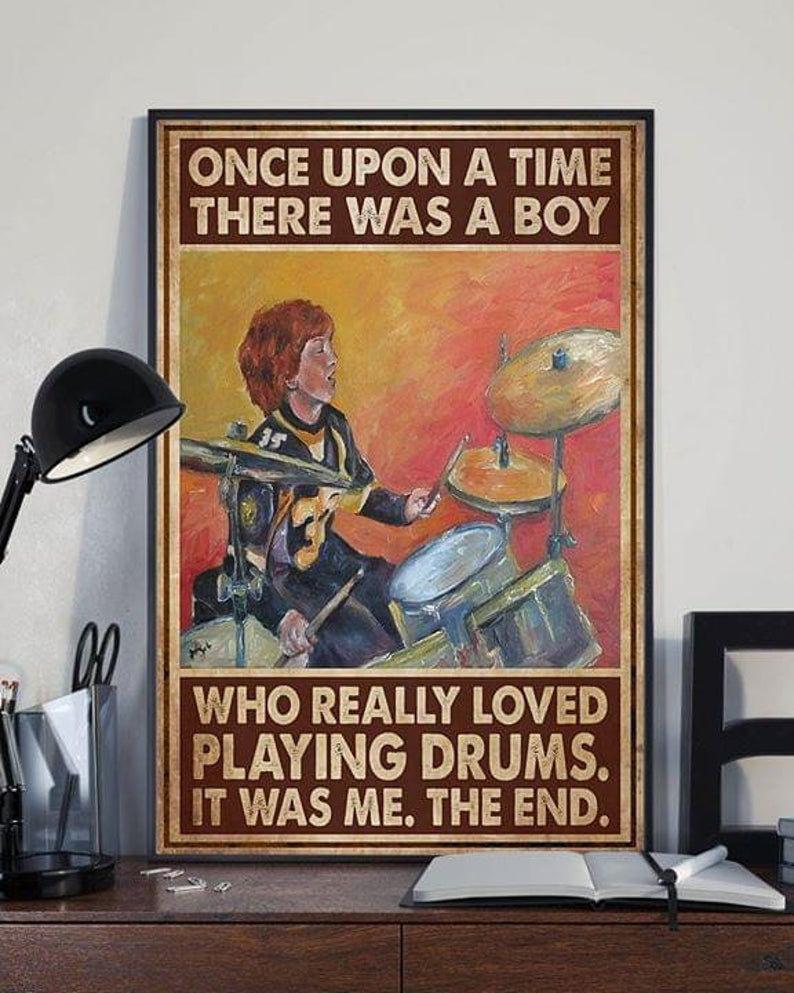 Canvas Prints Who Really Loved Playing Drums Birthday Gifts Vintage Home Wall Decor Canvas - Mostsuit