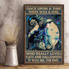 Canvas Prints Once upon a time There Was A Girl Who Really Loved Cats and Halloween Gifts Vintage Home Wall Decor Canvas - Mostsuit