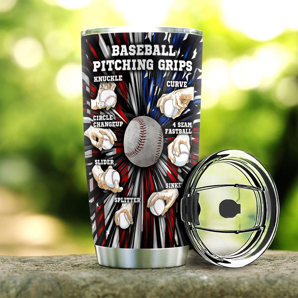 Personalized Baseball Pitching Grips HLZ1812001 Stainless Steel Tumbler - MostSuit