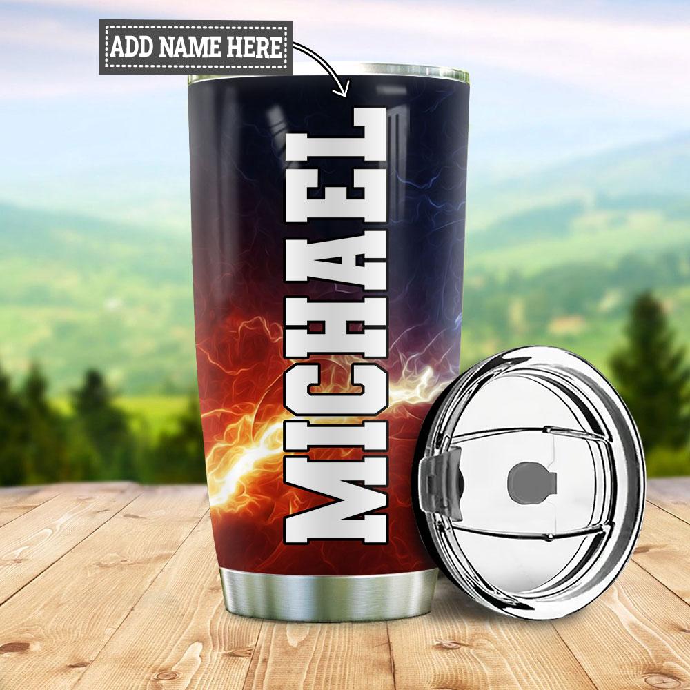 Personalized Baseball Water Fire TAZ0311011 Stainless Steel Tumbler - MostSuit