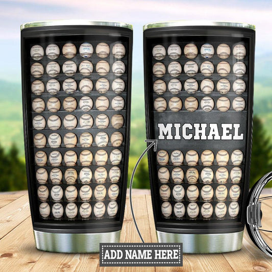 Personalized Baseball Display Stainless Steel Tumbler Cups Drinkware 20oz - MostSuit
