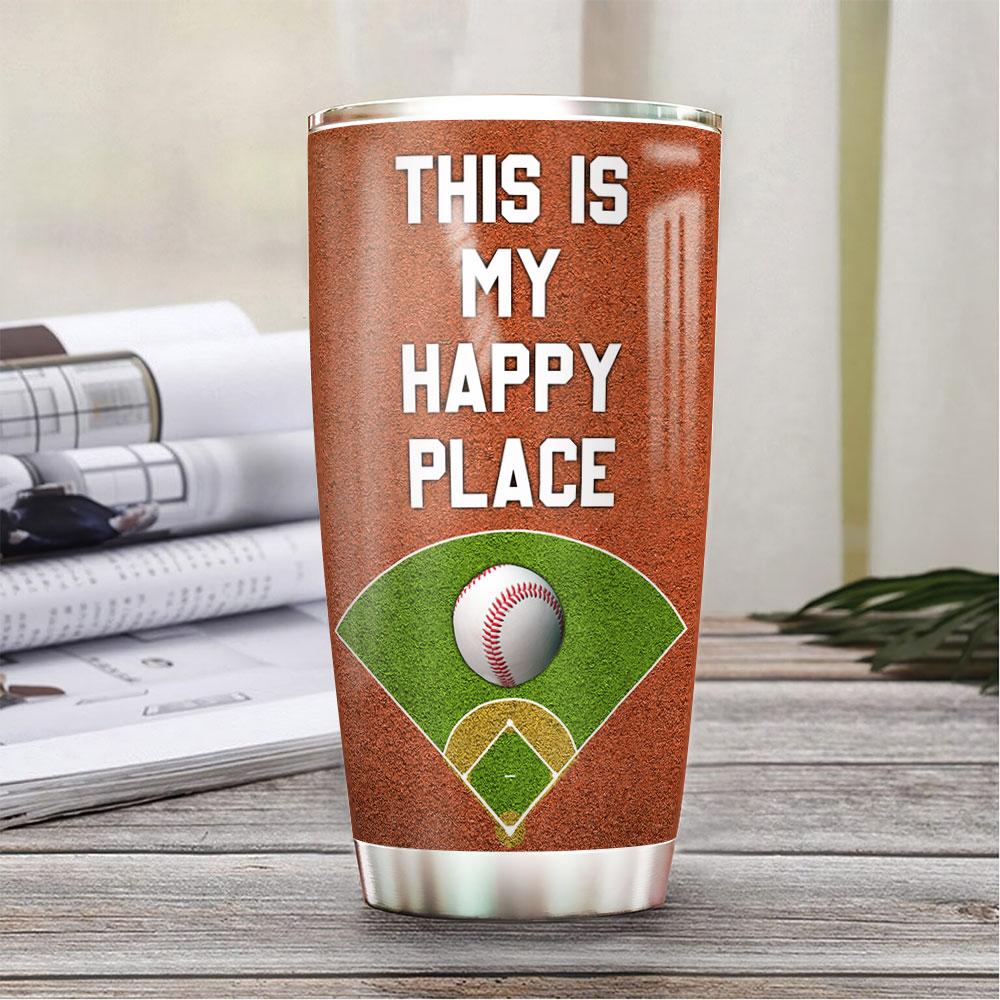 Personalized Baseball Happy Place Facts HLZ0712004 Stainless Steel Tumbler - MostSuit