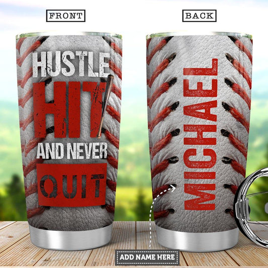 Personalized Baseball Pattern Stainless Steel Tumbler Cups Drinkware 20oz - MostSuit