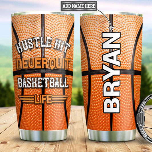 Personalized Basketball Ball Stainless Steel Tumbler Cups Drinkware 20oz - MostSuit