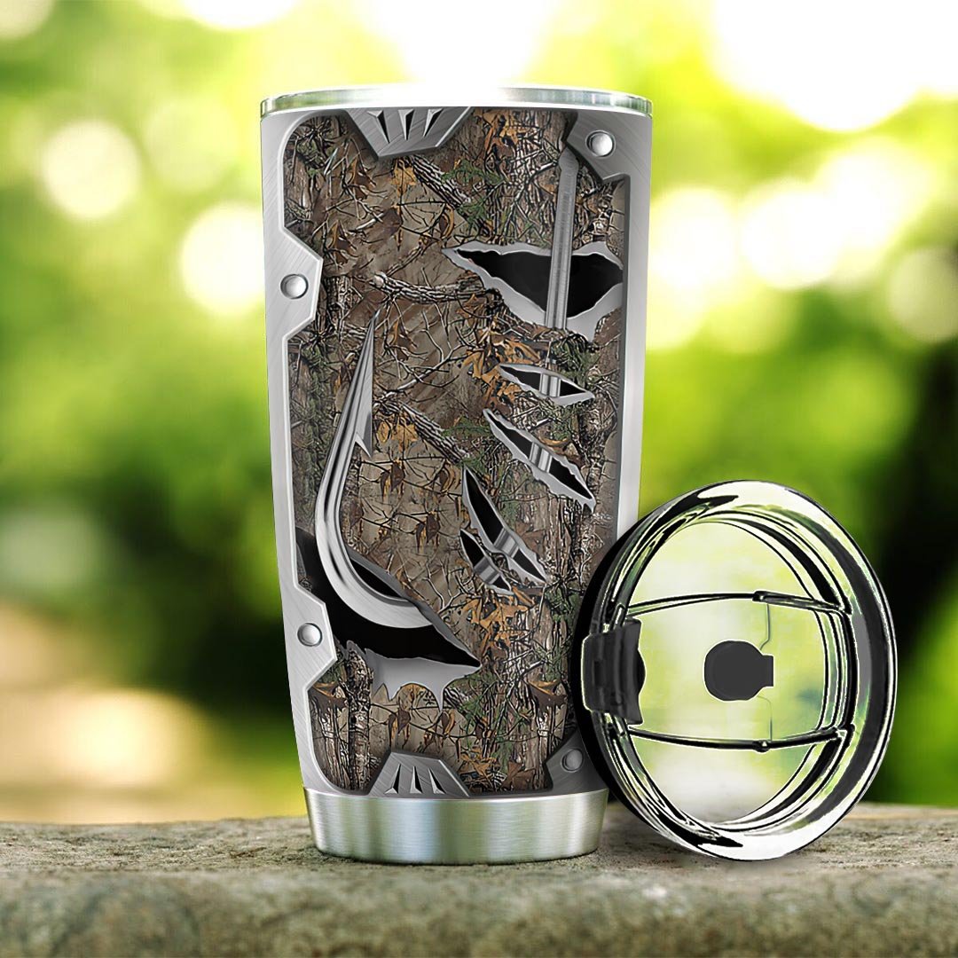 Personalized Fishing Hook Metal Style PYZ1112014 Stainless Steel Tumbler - MostSuit