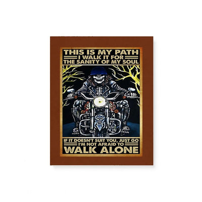 Skeleton Rides Motorcycle Biker Poster This Is My Path Vintage Motorbike Room Home Decor Wall Art Gifts Idea - Mostsuit