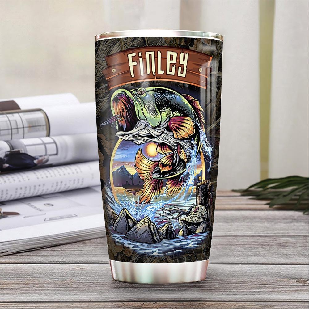 Skull Fishing Personalized PYR0901012Z Stainless Steel Tumbler - MostSuit