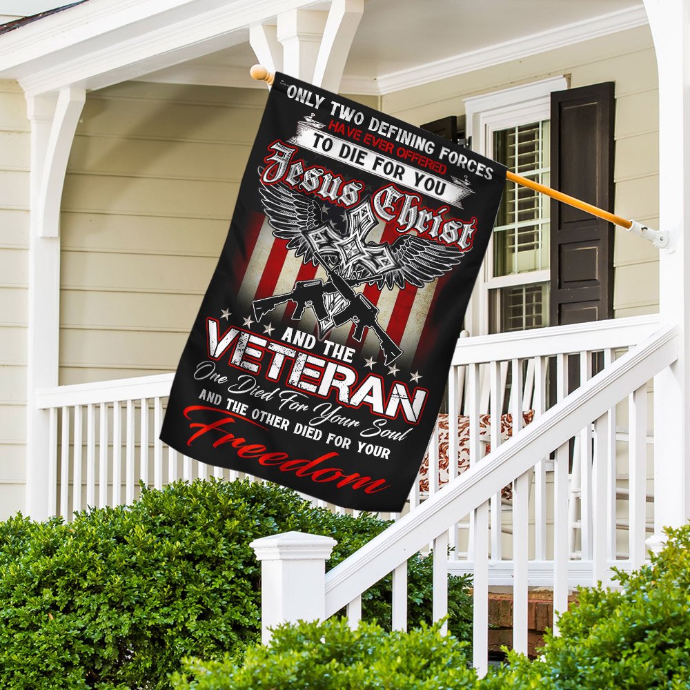 Christian Jesus. Veteran Flag