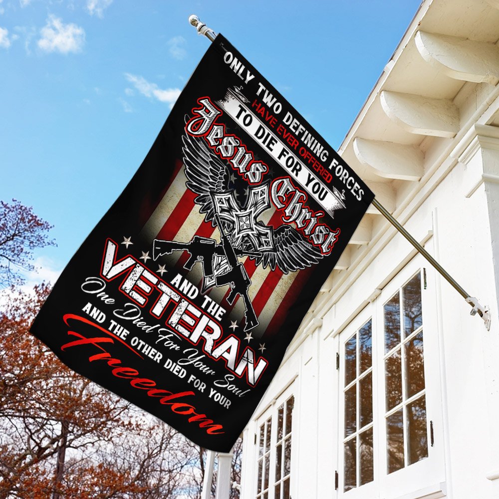 Christian Jesus. Veteran Flag