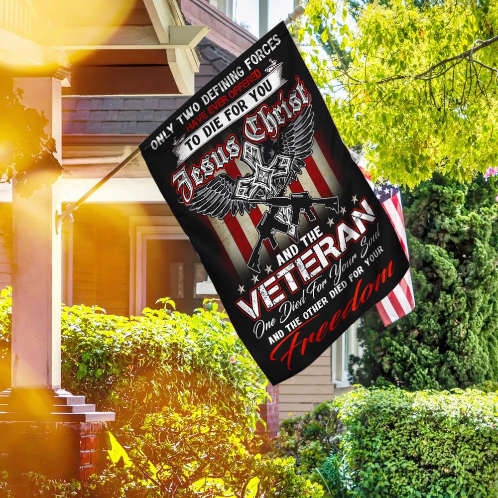 Christian Jesus. Veteran Flag