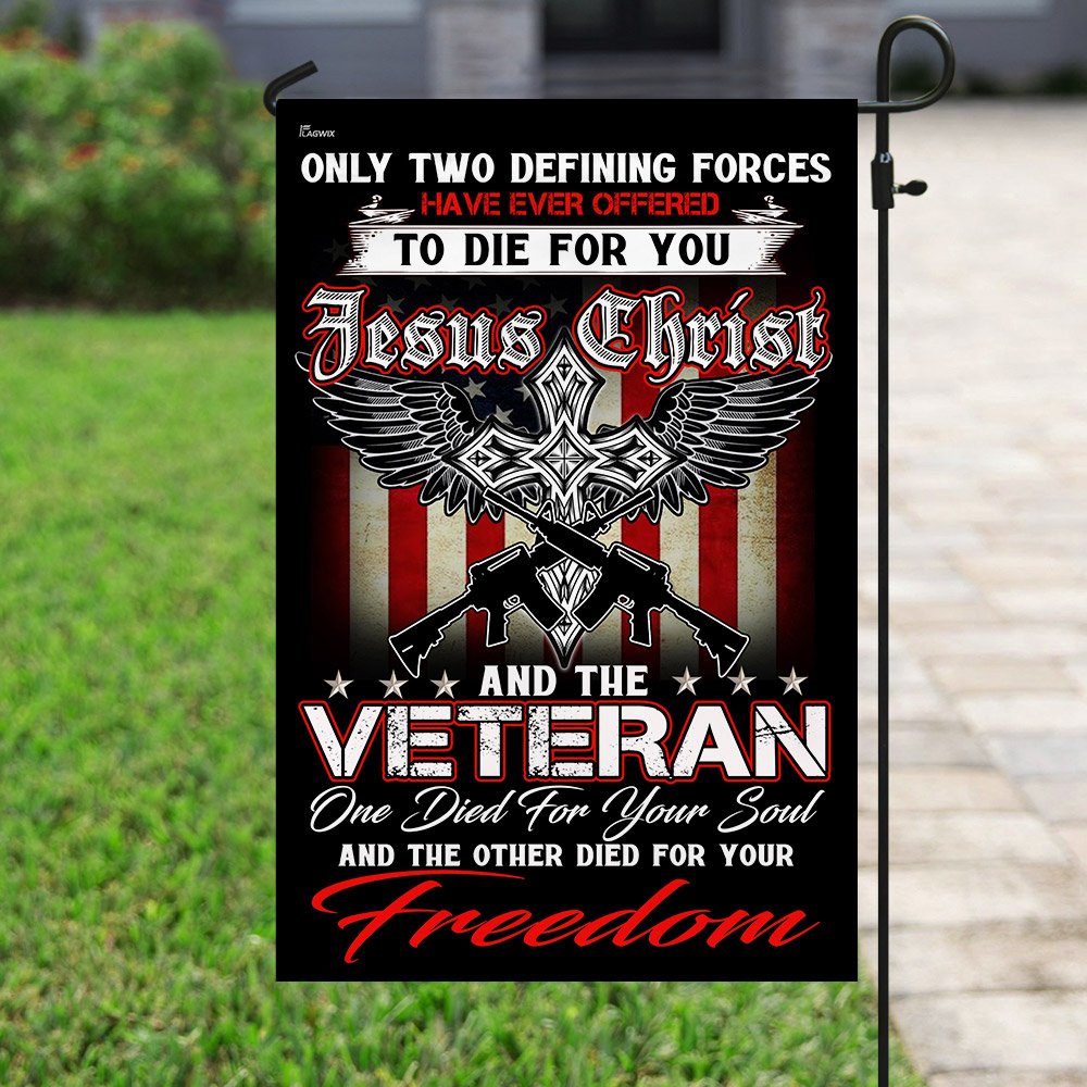Christian Jesus. Veteran Flag