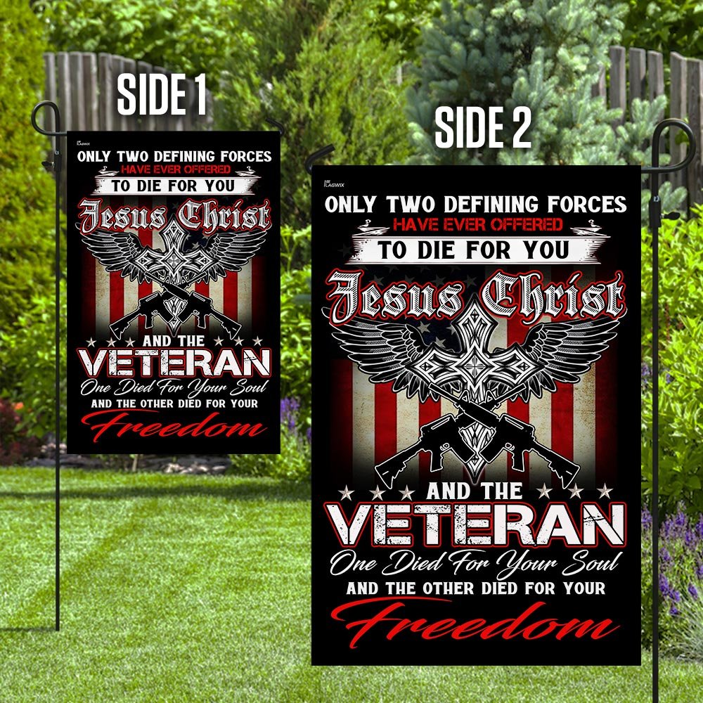 Christian Jesus. Veteran Flag