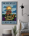 Canvas Gift for Loves Cat Prints Time Spent With Cats Is Never Wasted Gifts Vintage Home Wall Decor Canvas - Mostsuit