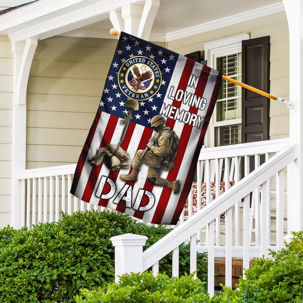 In Loving Memory Veteran Dad Flag