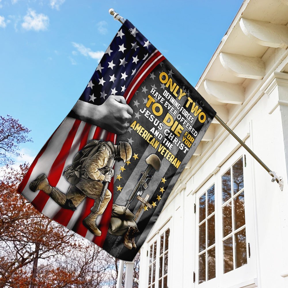 Jesus Christ And The American Veteran Flag