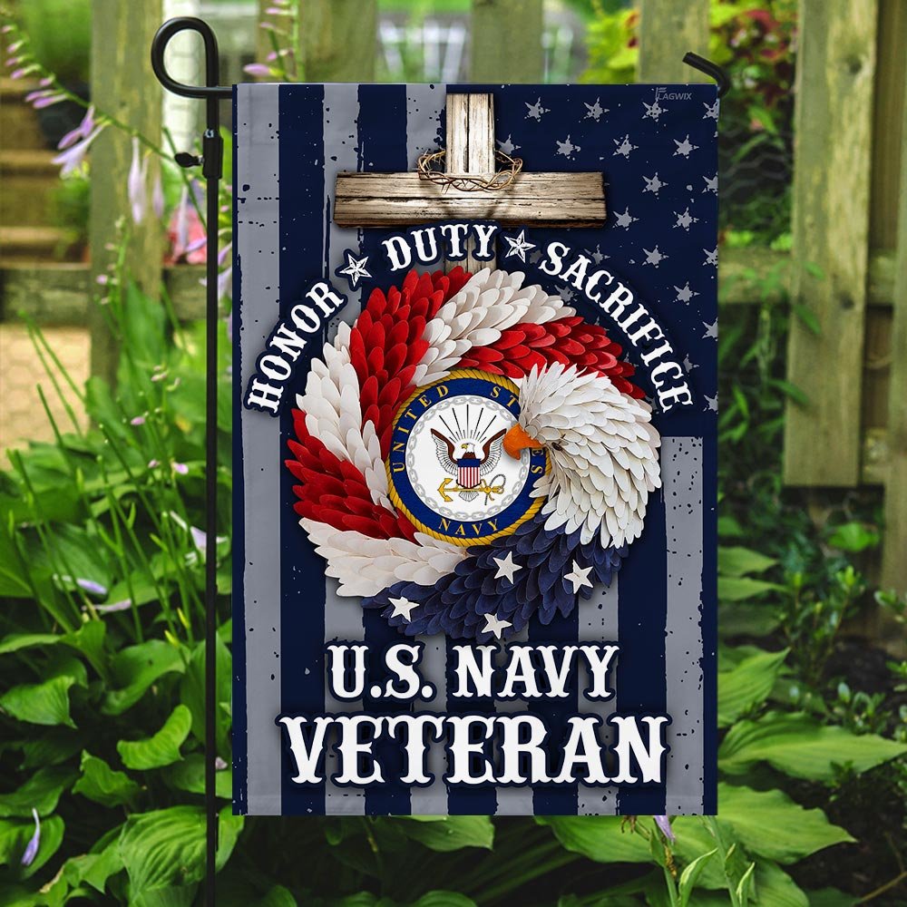 American Eagle Wreath With U.S Navy Veteran Flag