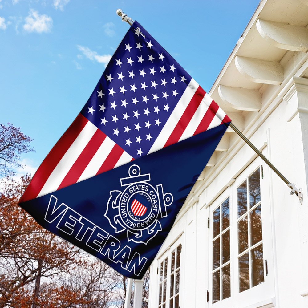 United States Coast Guard Veteran American Flag