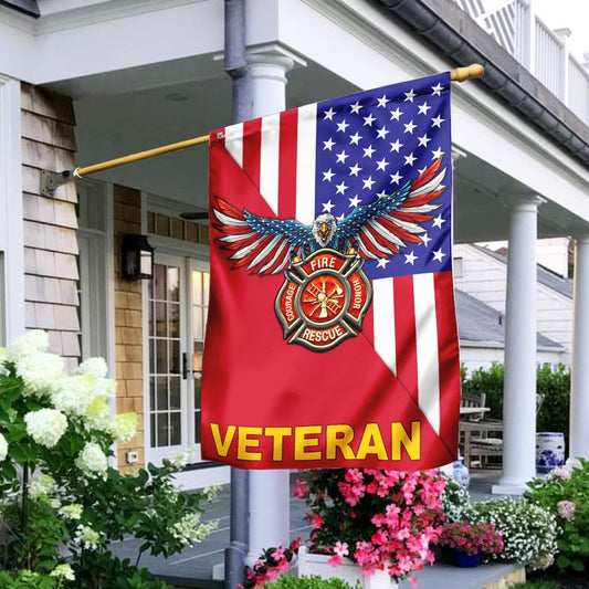 Firefighter Veteran American US Flag