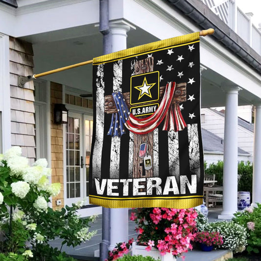 Christian Jesus Cross. U.S Army Veteran Flag