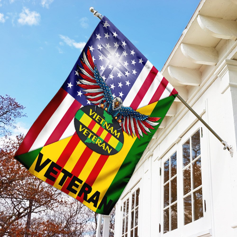 Vietnam Veteran Jesus Cross American US Flag