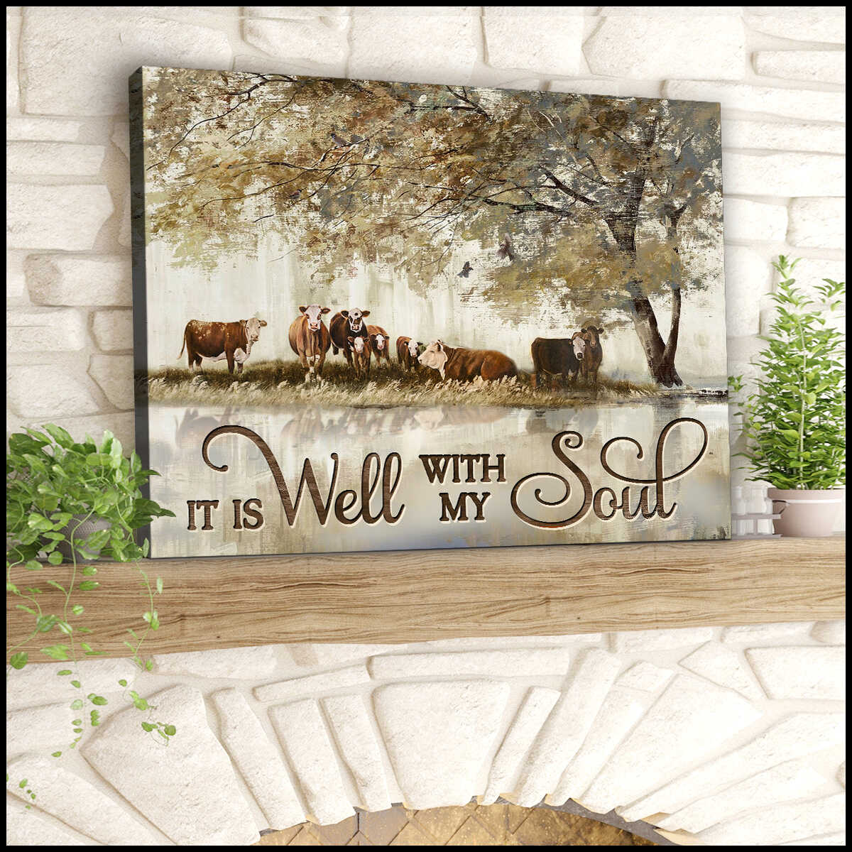 Mostsuit It Is Well With My Soul Hereford Canvas Poster Wall Art Farmhouse Decor