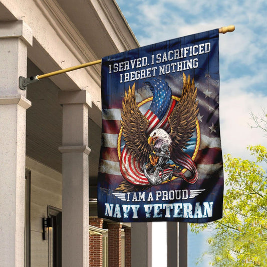 I Am A Proud Navy Veteran Flag
