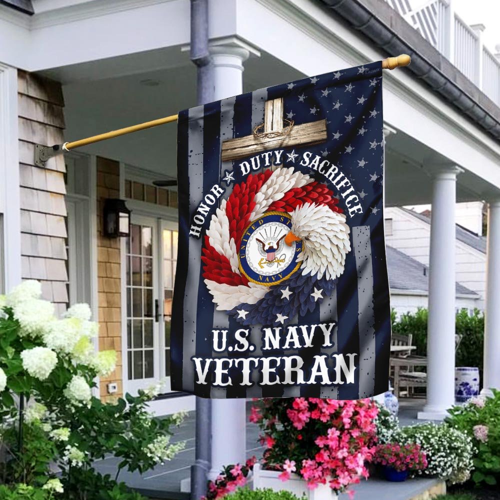 American Eagle Wreath With U.S Navy Veteran Flag