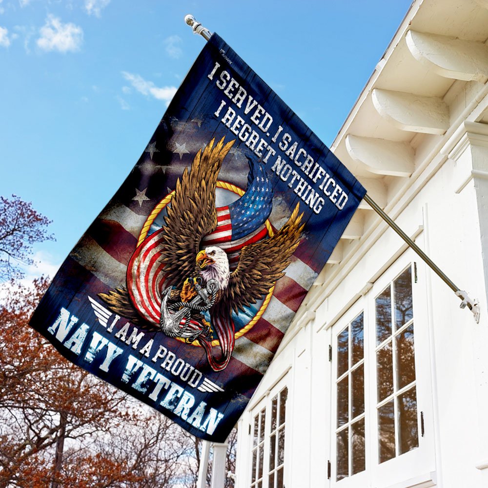 I Am A Proud Navy Veteran Flag