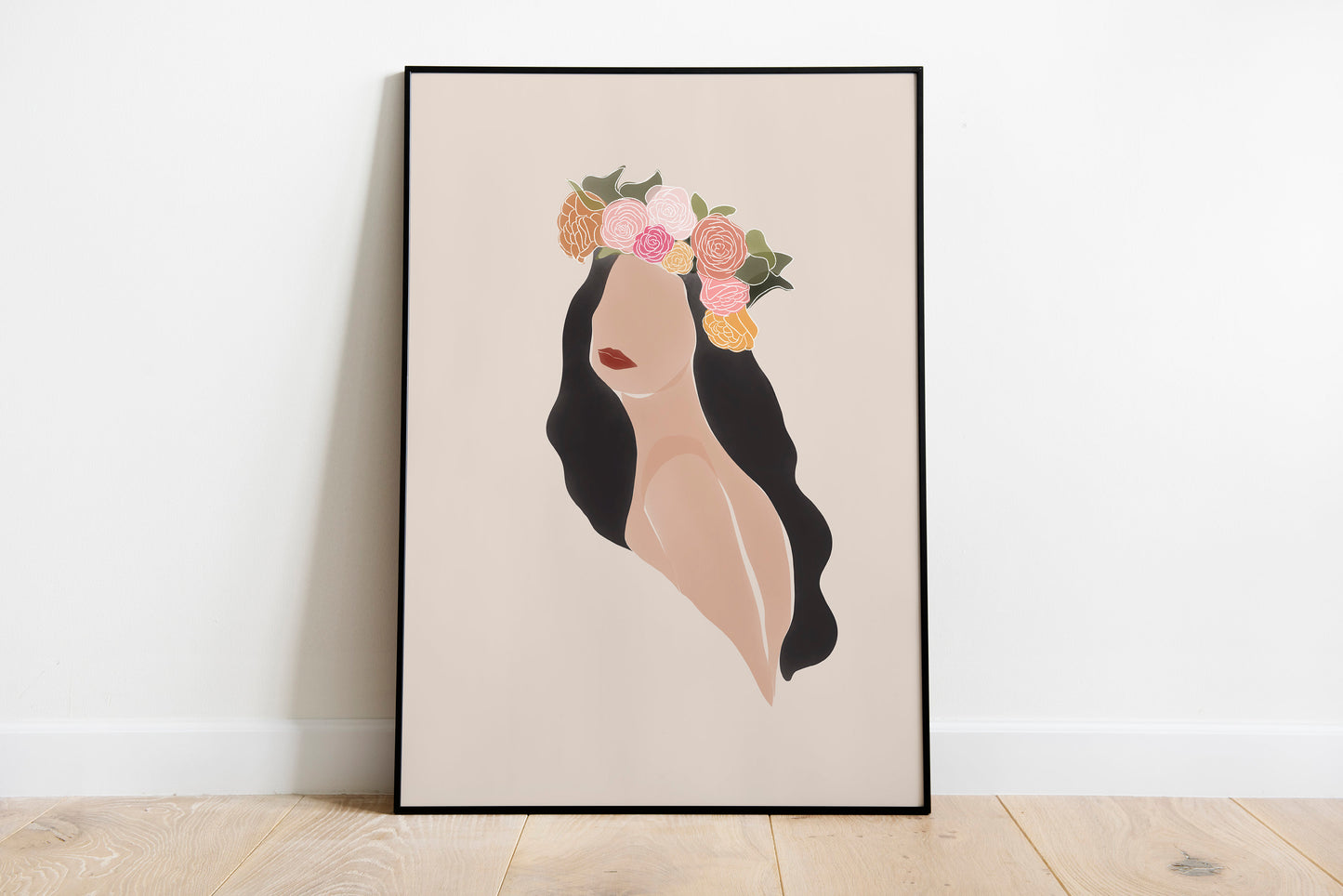 Woman Art Print | Color Block Woman Poster | Minimal Palm Leaf Poster | Minimalist Terracotta Poster
