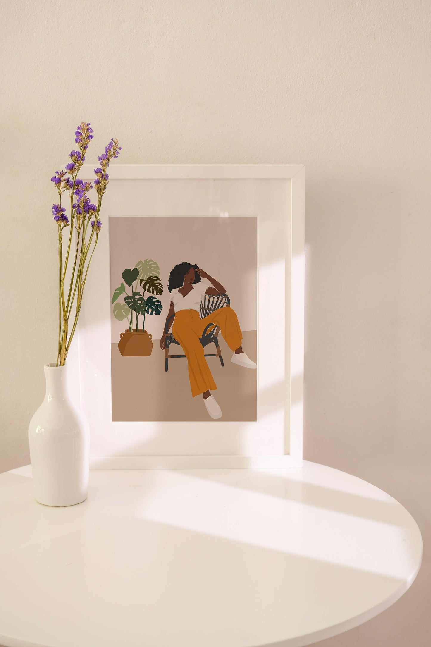 African American art, Black woman art, Woman Illustration, Boho art, Mid century art, Afro woman art, Woman print, Wall art print, Prints