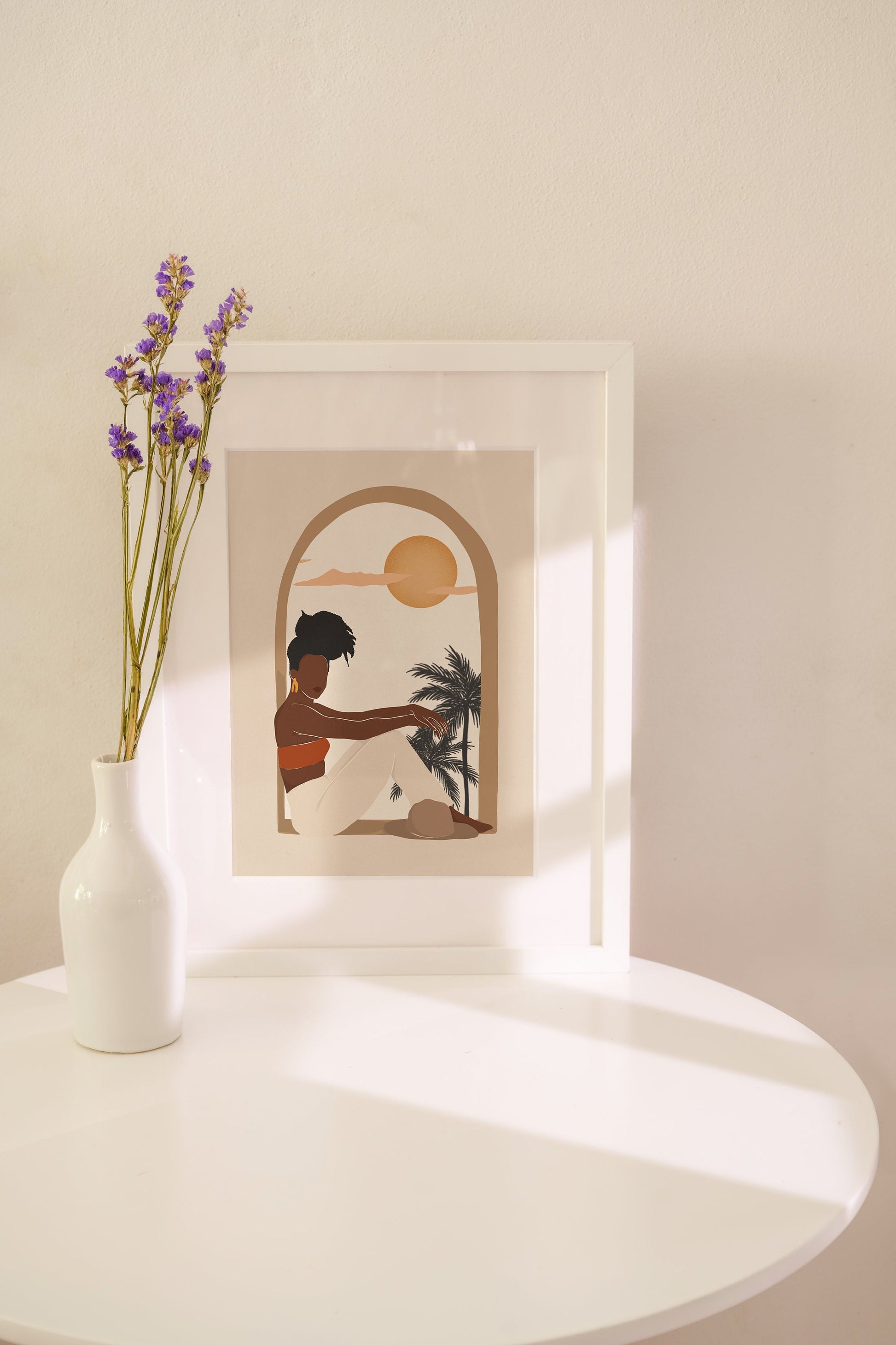 Boho woman art, African American art, Woman wall art, Black woman, Mid century art, Instant Download, Minimalist art, Woman art print, Art.